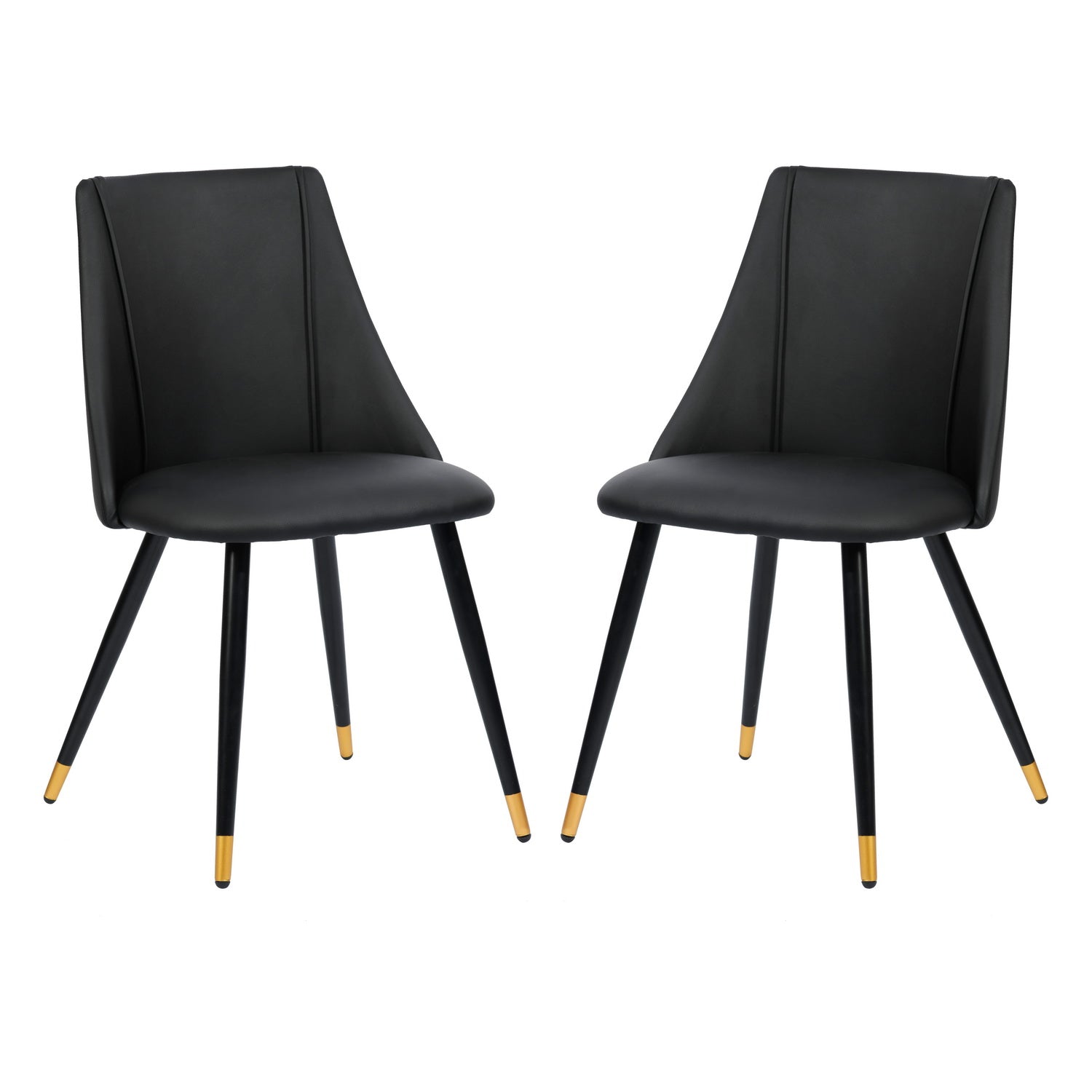 Homy Casa Smeg 33" Modern PU Dining Chair, Black,Open Box