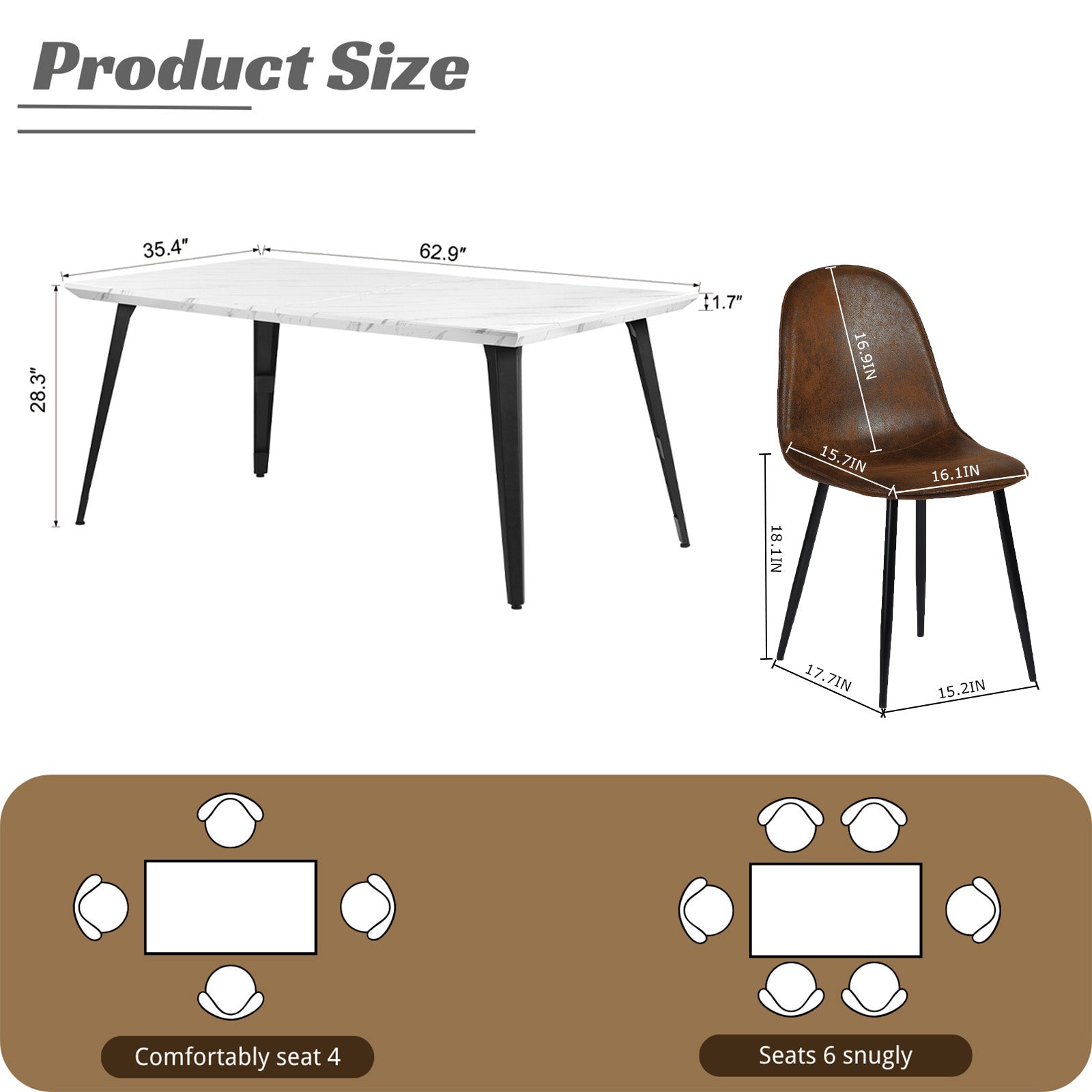 Stan 5 Piece Walnut & Charlton Upholstered Dining Set