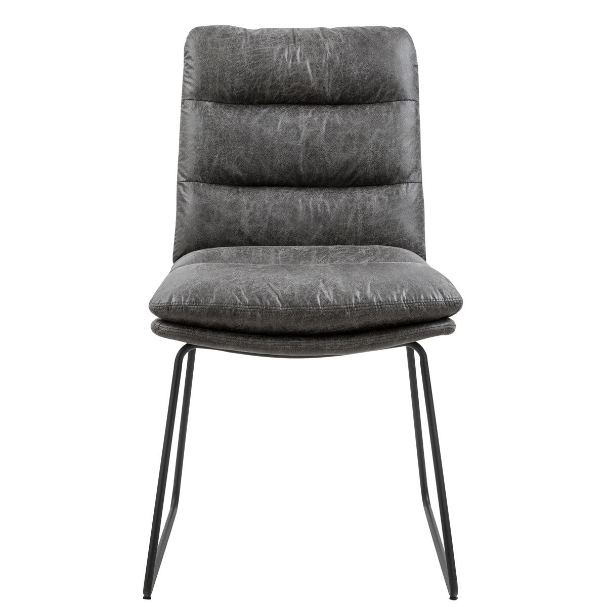 Steffen Faux Leather Dining Chairs with Pillow Top Seat and Sled Base Set of 2