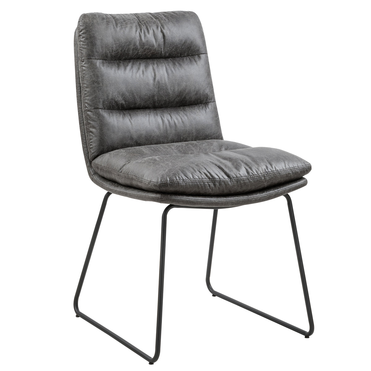 Steffen Faux Leather Dining Chairs with Pillow Top Seat and Sled Base Set of 2