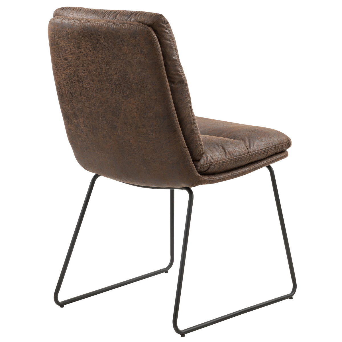 Homy Casa CAJON 150+STEFFEN 5PC Dining Set 59" Dark Brown Table with 4 Brown Fabric Dining Chairs Open Box