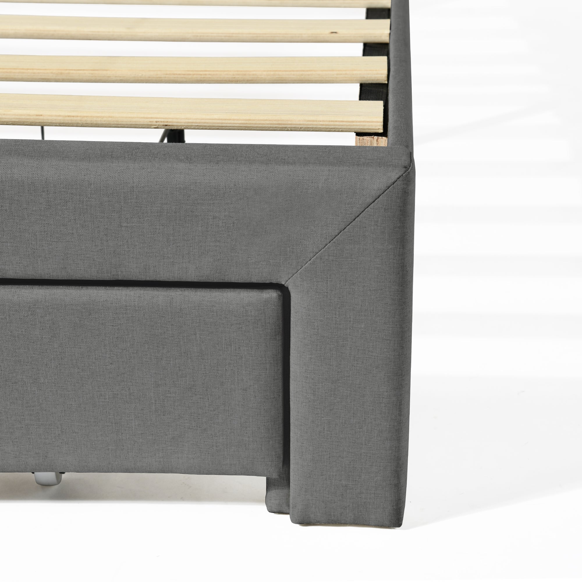 Homy Casa SUMMIT TWIN GREY 40.3" W x 79.1" D x 43.3" H Upholstered Bed with USB and Drawer Open Box