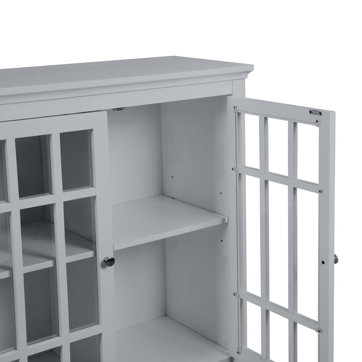 Homy Casa TANEKA GREY Storage Cabinet for Living Room, Bedroom, or Office Open Box