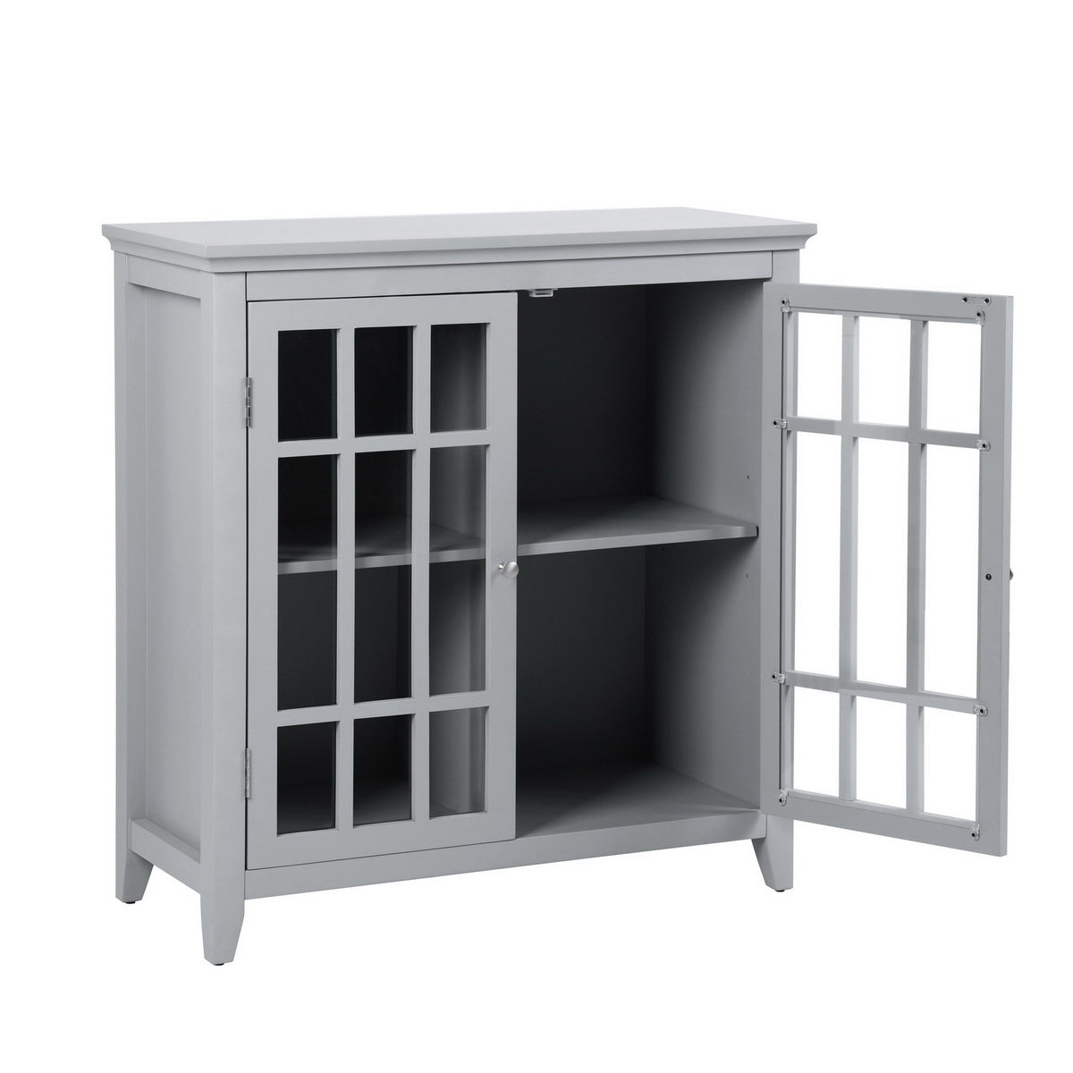 Homy Casa TANEKA GREY Storage Cabinet for Living Room, Bedroom, or Office Open Box