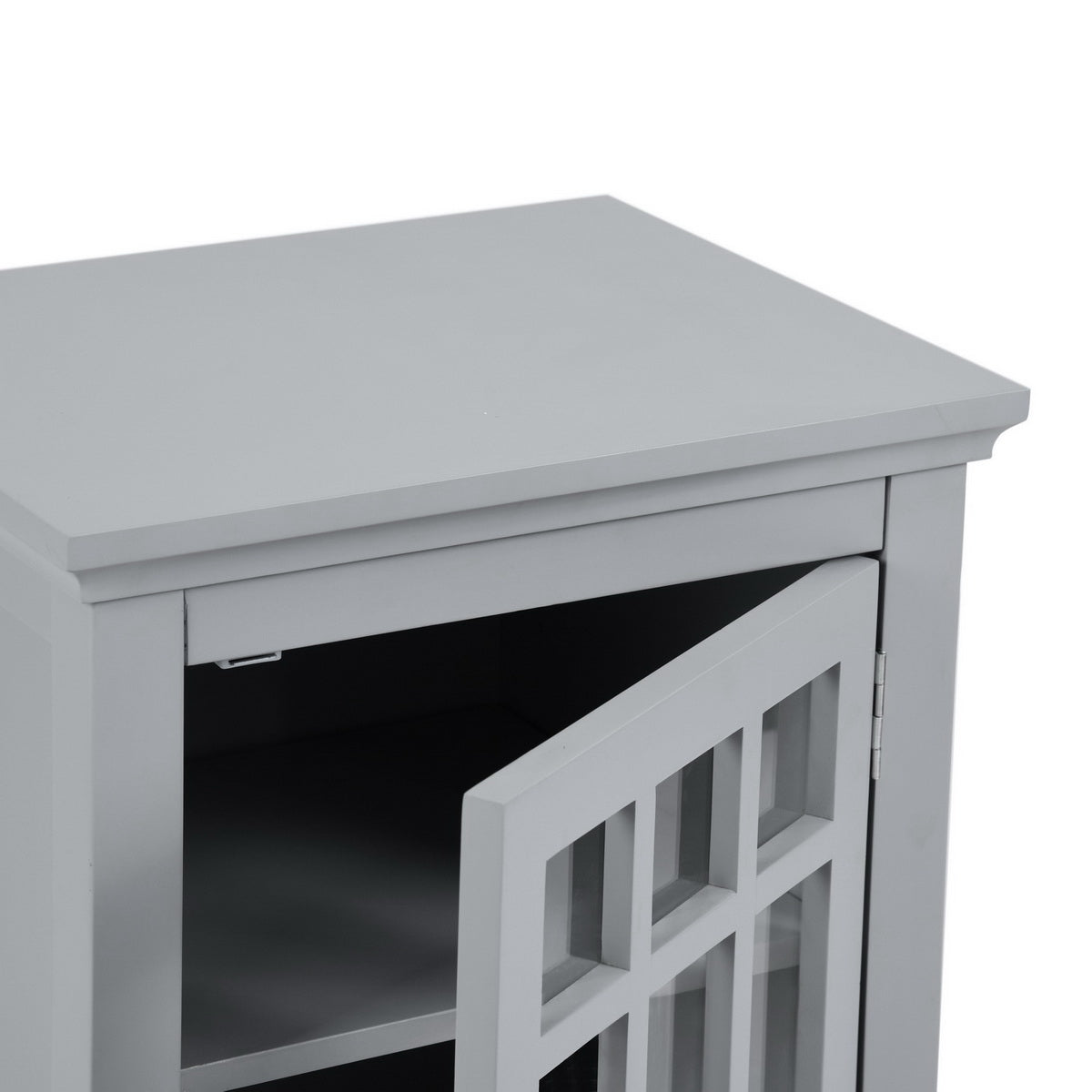 Homy Casa TANEKA CABINET GREY Multi-Purpose Storage Cabinet Open Box