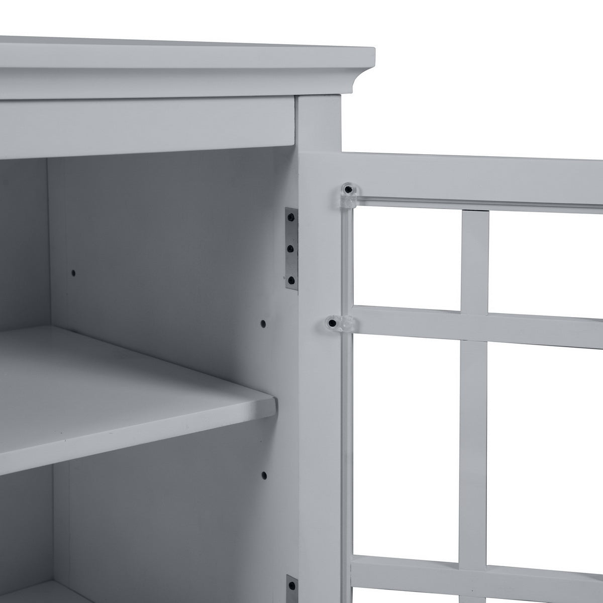 Homy Casa TANEKA CABINET GREY Multi-Purpose Storage Cabinet Open Box