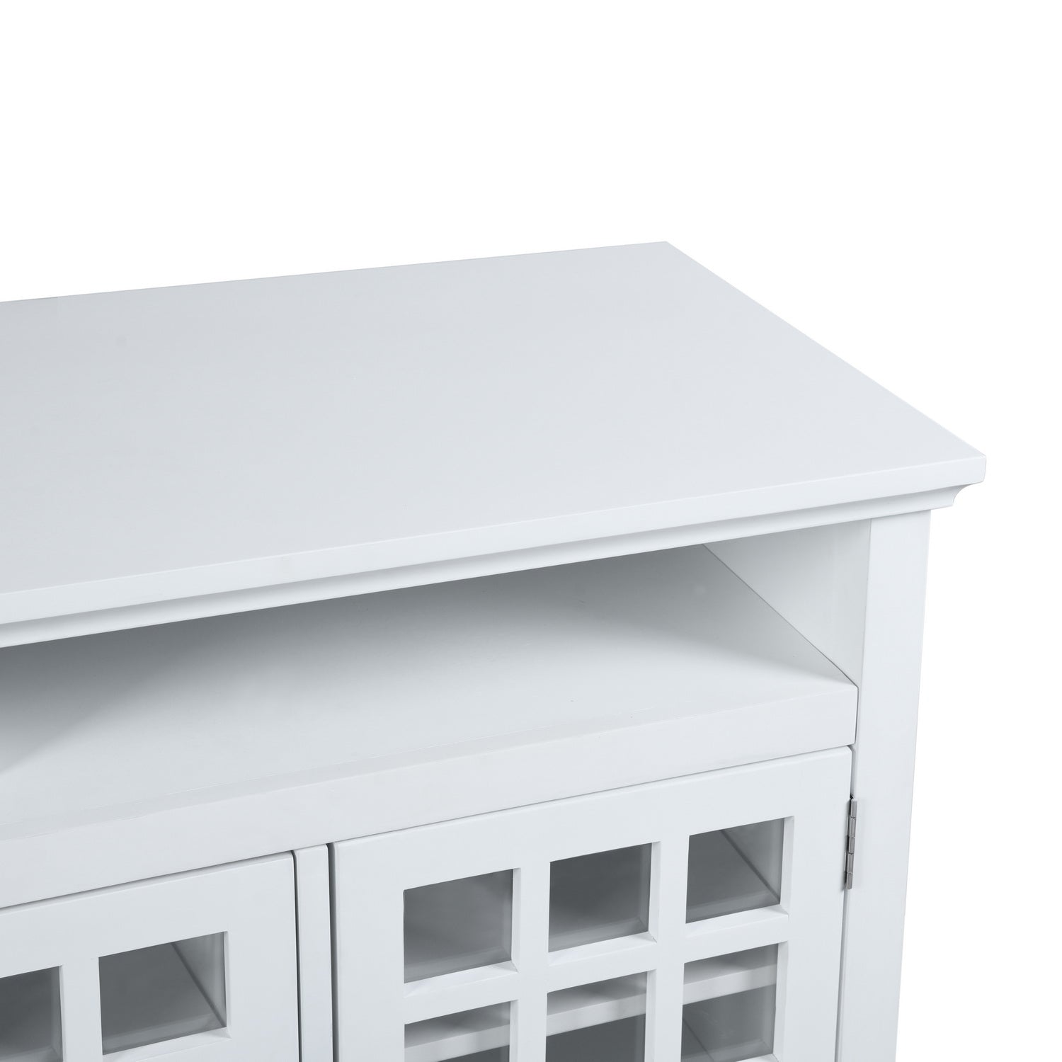 Homy Casa TANEKA Modern MDF TV Stand, 48" Media Console Cabinet, White,Open Box