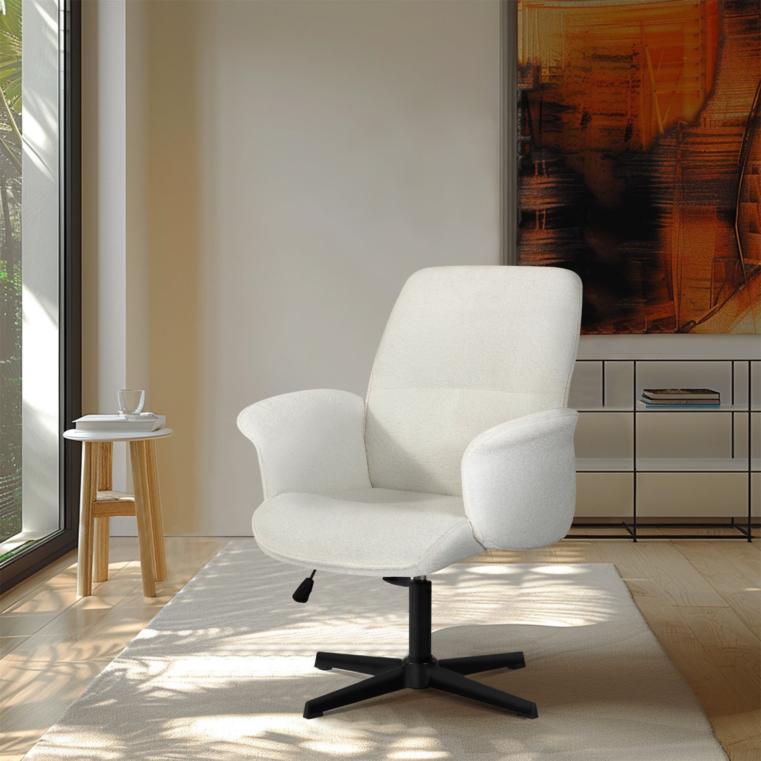 Homy Casa THOMASINA RELAX Modern Adjustable Swivel Slipper Chair for Living Room, Bedroom, Office