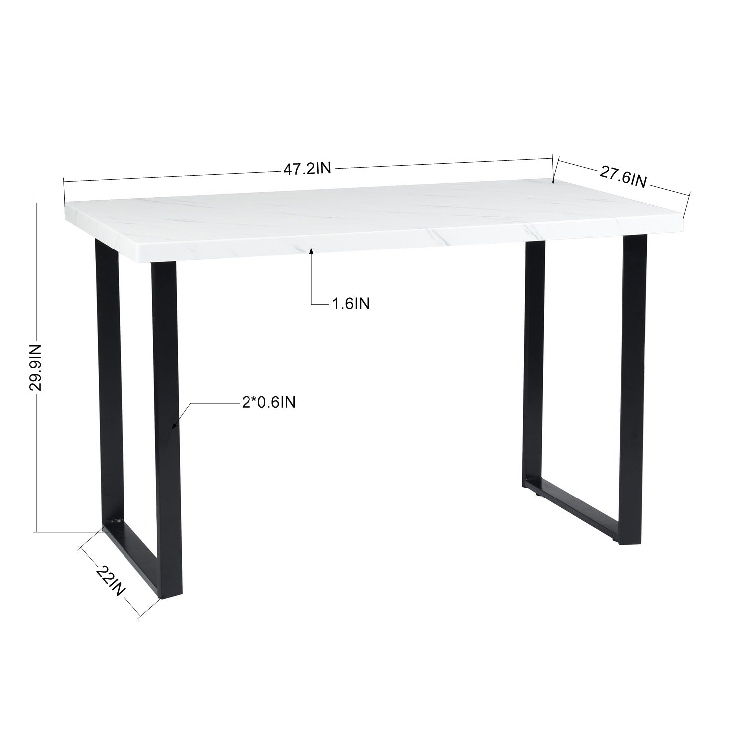 Homy Casa UNATHI 47.2" Dining Table Set for Kitchen & Dining Room Open Box