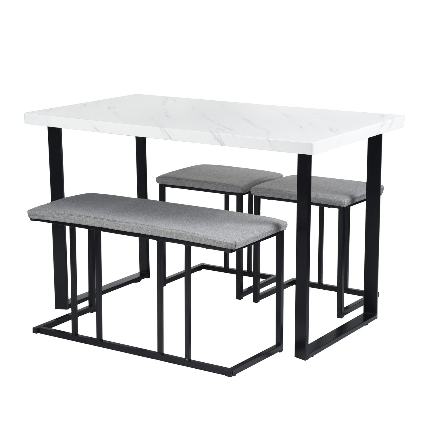 Homy Casa UNATHI 47.2" Dining Table Set for Kitchen & Dining Room Open Box