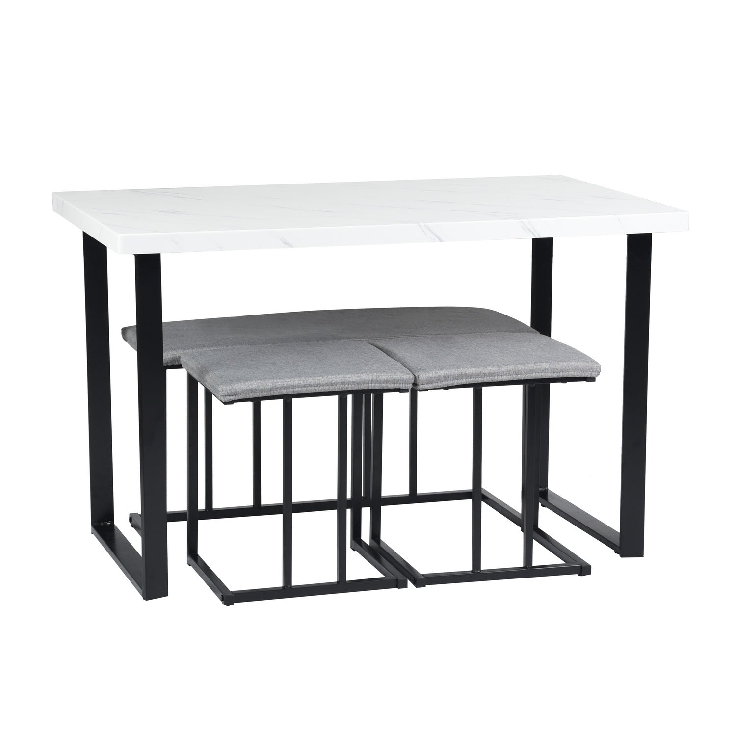 Homy Casa UNATHI 47.2" Dining Table Set for Kitchen & Dining Room Open Box