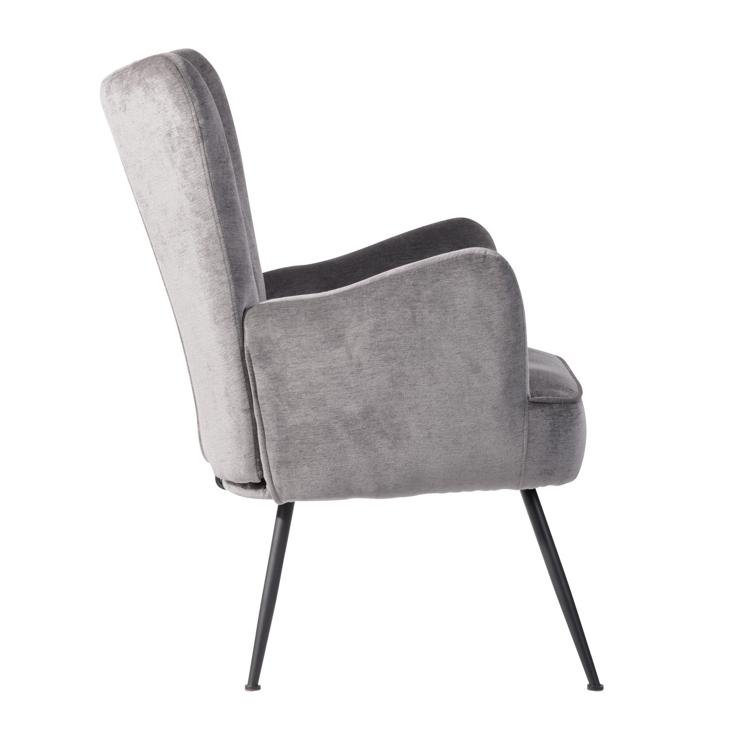 Homy Casa WING GREY Leisure Chair "27.56 x 30.31 x 38.19" Modern Comfort Armchair for Living Room, Bedroom, Office Open Box