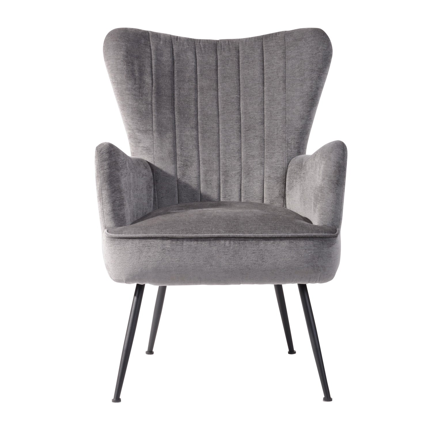 Homy Casa WING GREY Leisure Chair "27.56 x 30.31 x 38.19" Modern Comfort Armchair for Living Room, Bedroom, Office Open Box