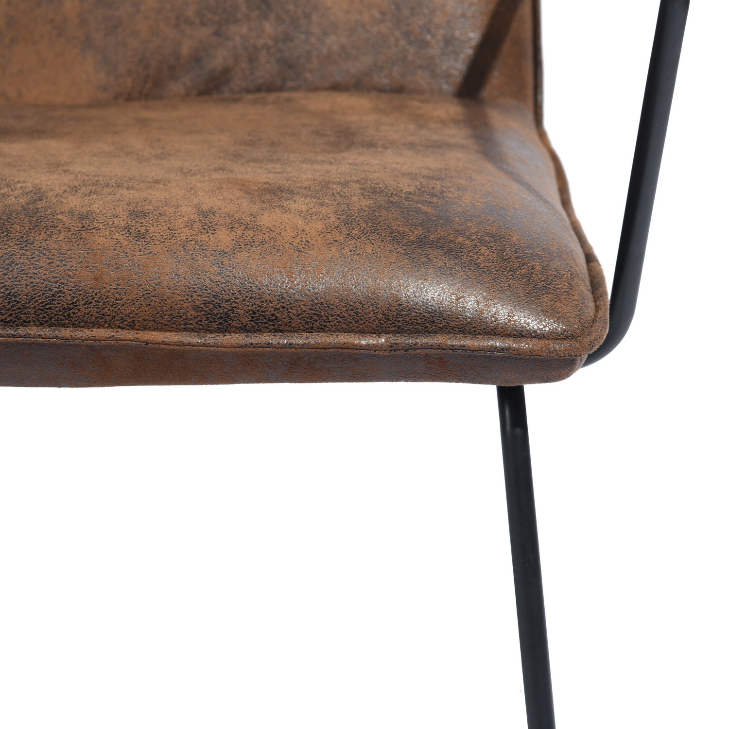 Homy Casa ZACK Modern Suede Leisure Accent Armchair, Brown,Open Box