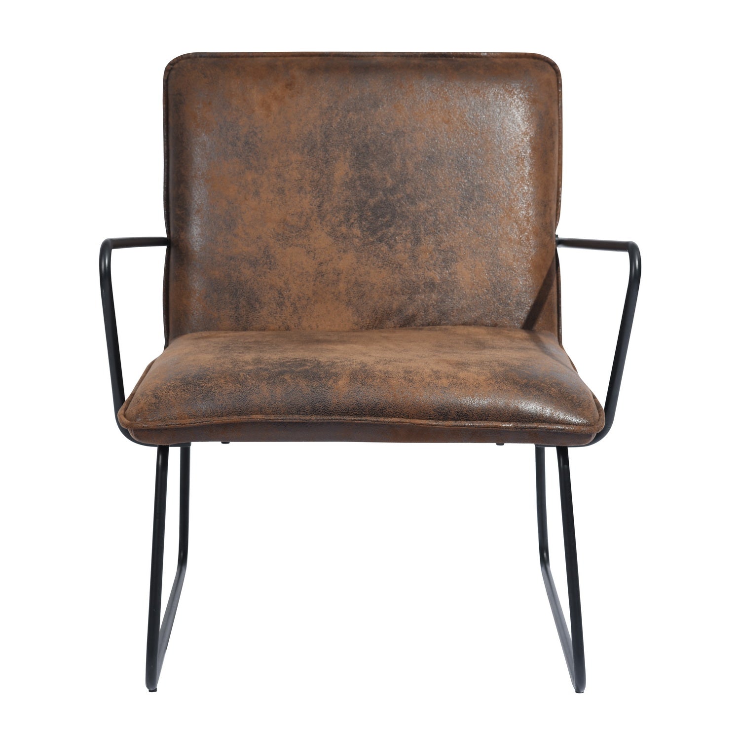 Homy Casa ZACK Modern Suede Leisure Accent Armchair, Brown,Open Box