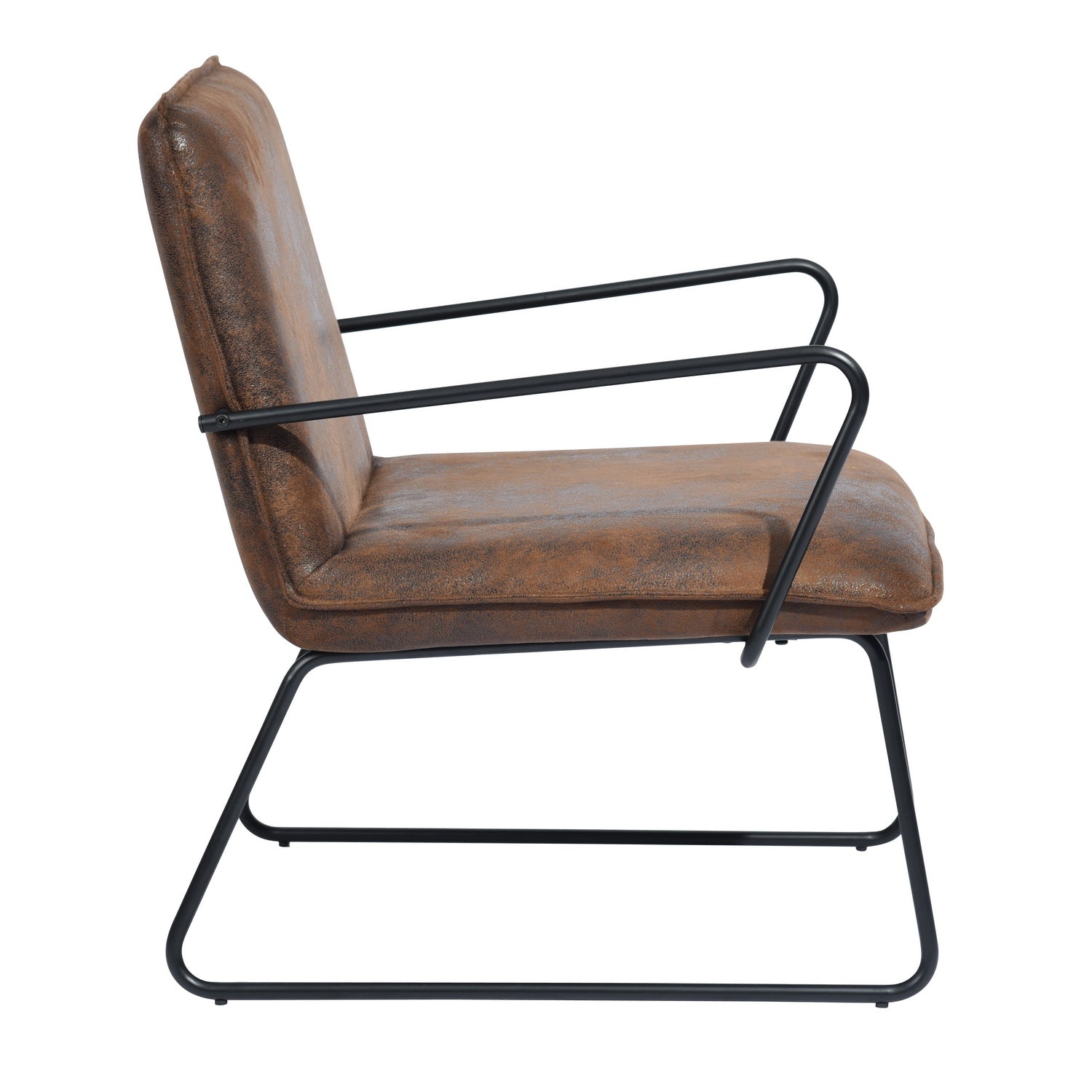 Homy Casa ZACK Modern Suede Leisure Accent Armchair, Brown,Open Box