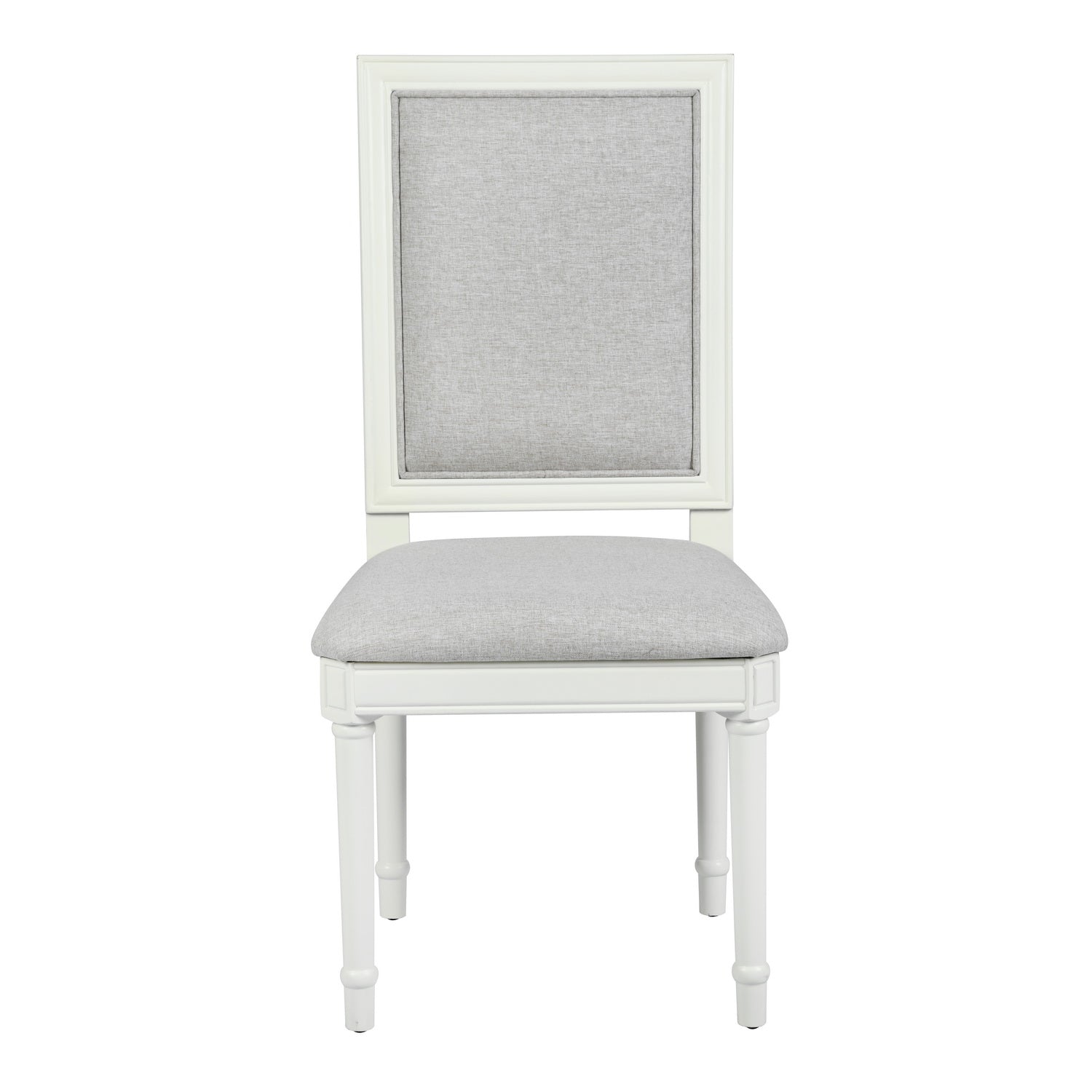 Zakir 6PC Traditional American Style Upholstered Dining Chairs White Wood Frame High Back Dining Chairs