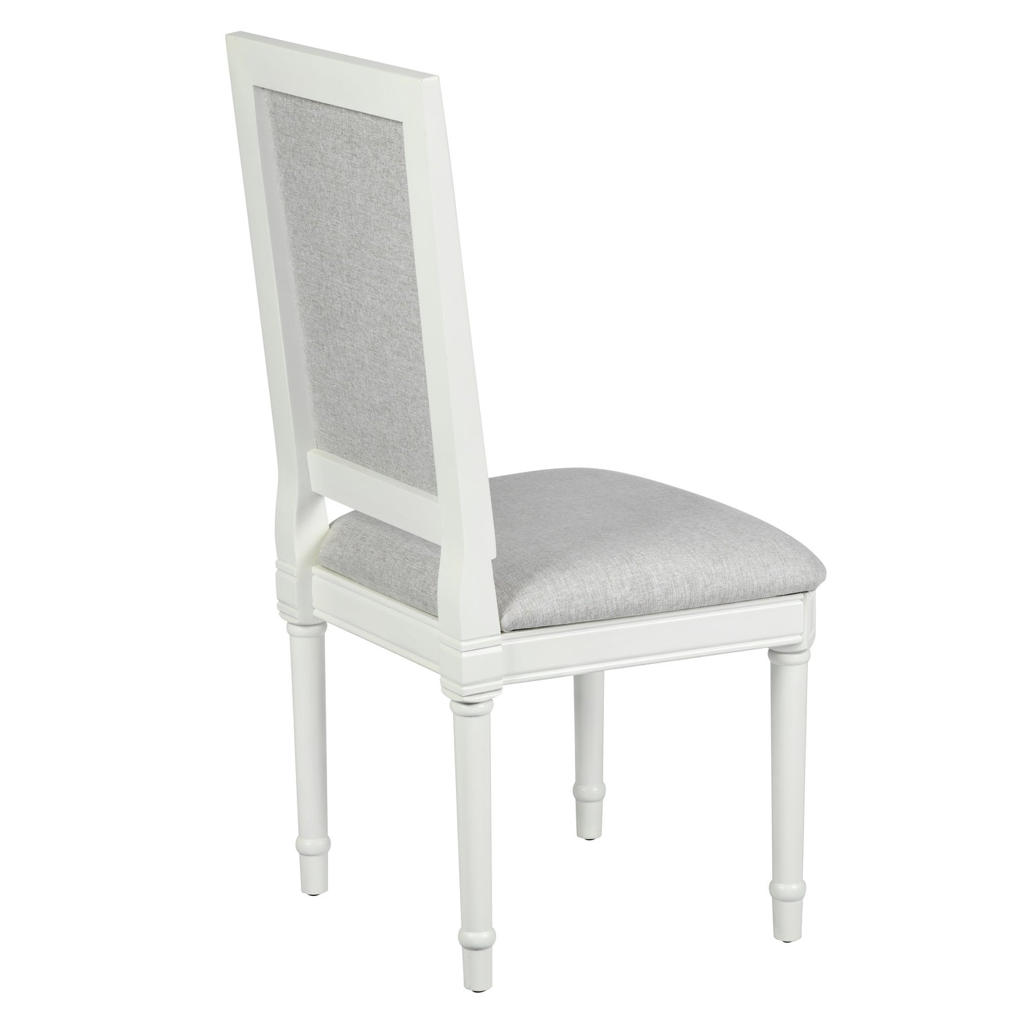 Zakir 6PC Traditional American Style Upholstered Dining Chairs White Wood Frame High Back Dining Chairs