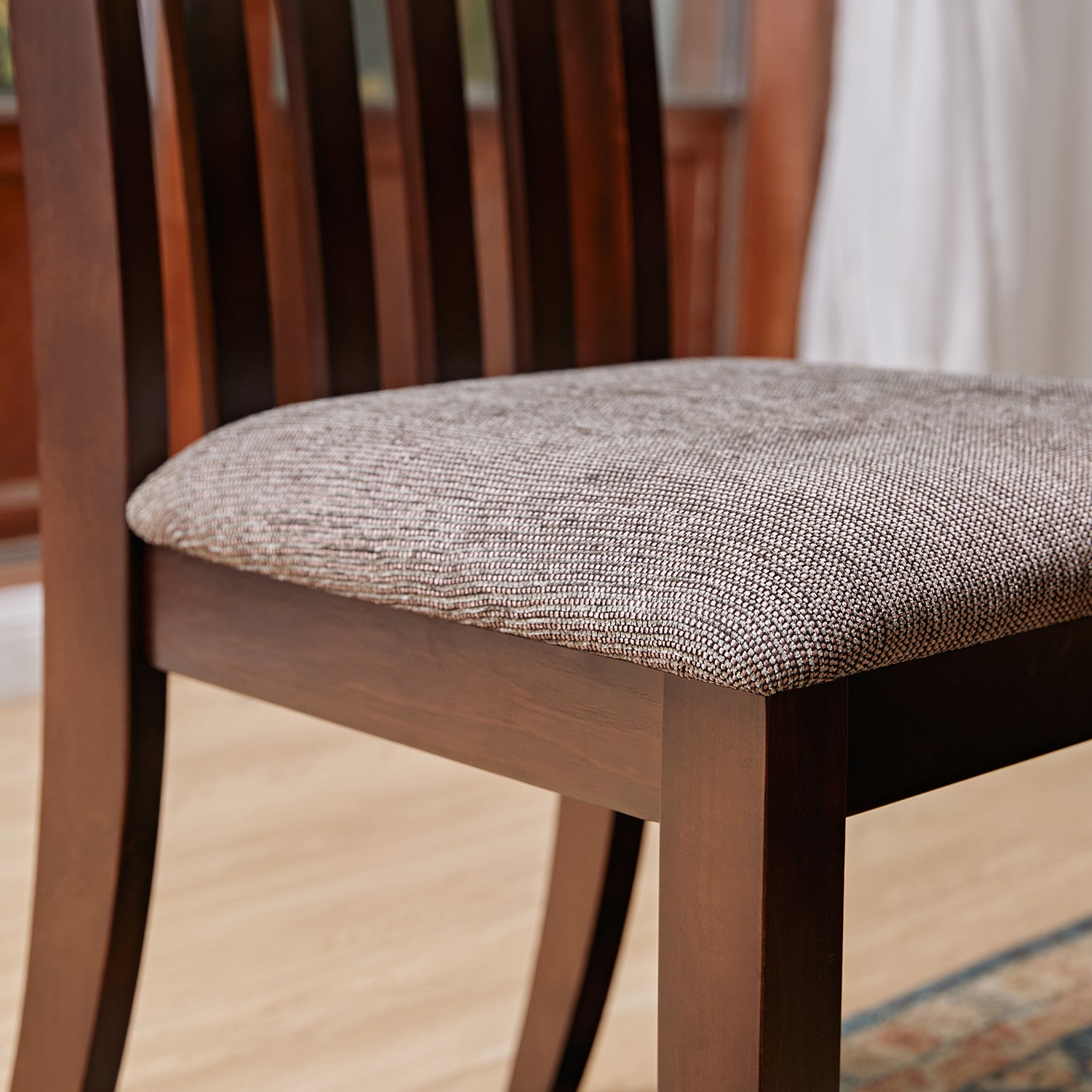 Homy Casa ZAREEF Dining Chairs, Dark Brown, Solid Wood Legs, Resin Backrest, Modern Industrial Style Open Box