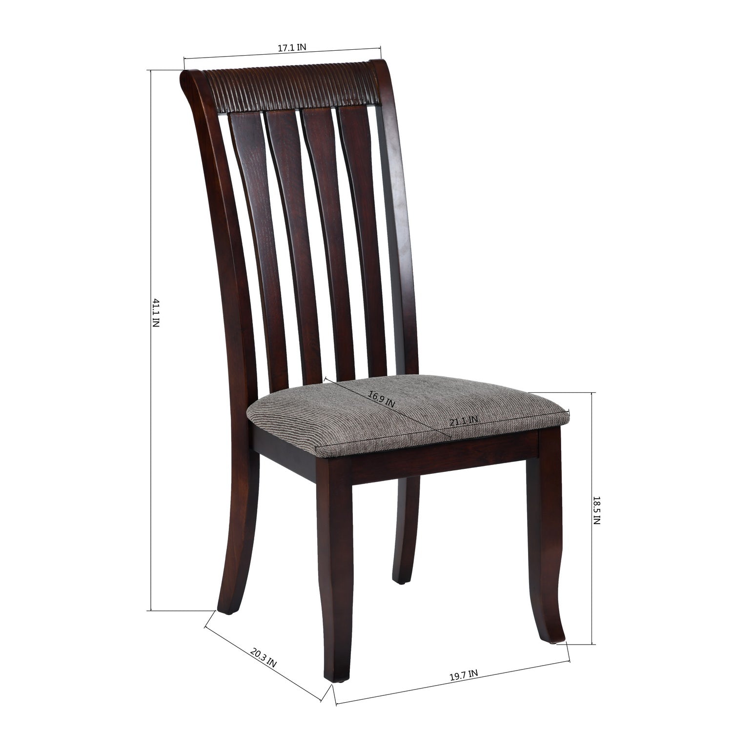 Homy Casa ZAREEF Dining Chairs, Dark Brown, Solid Wood Legs, Resin Backrest, Modern Industrial Style Open Box