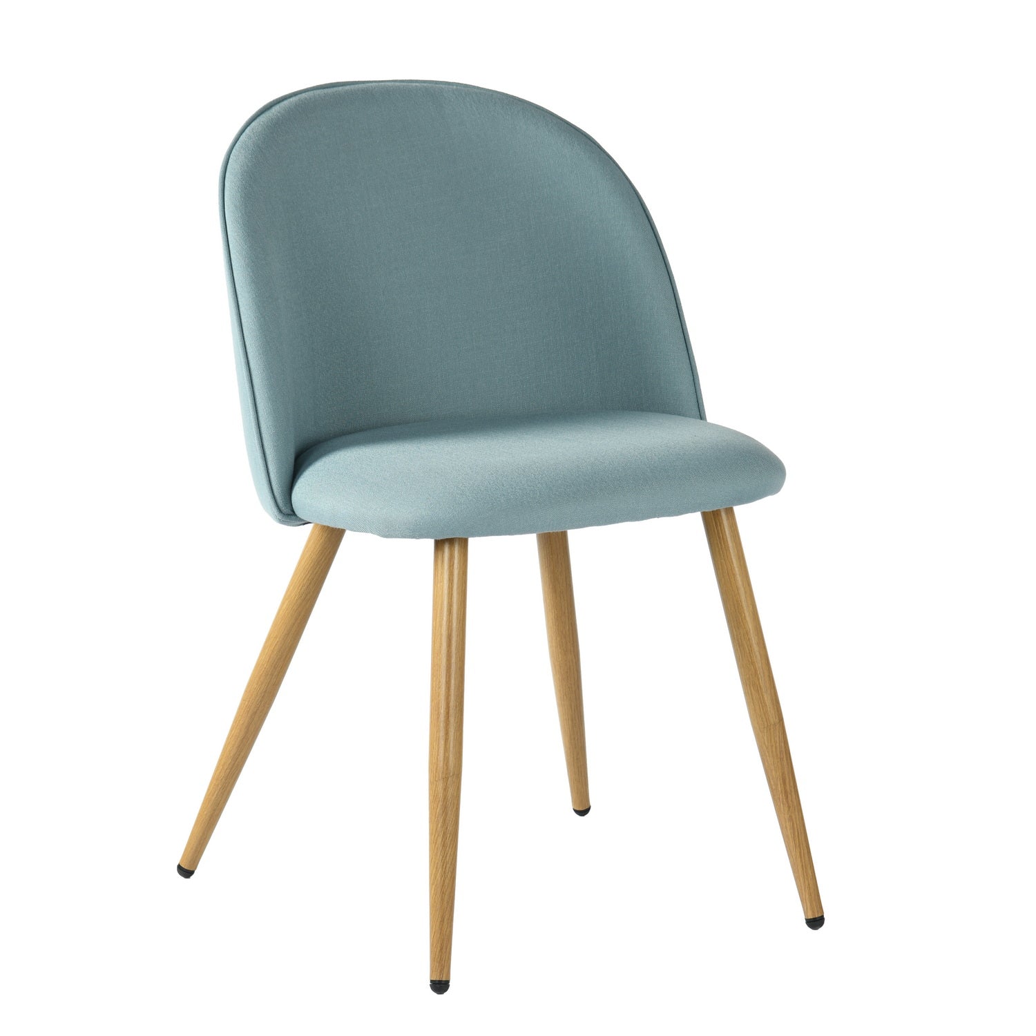 Homy Casa ZOMBA 2PC FABRIC PIPING BLUE Modern Upholstered Dining Chairs Open Box
