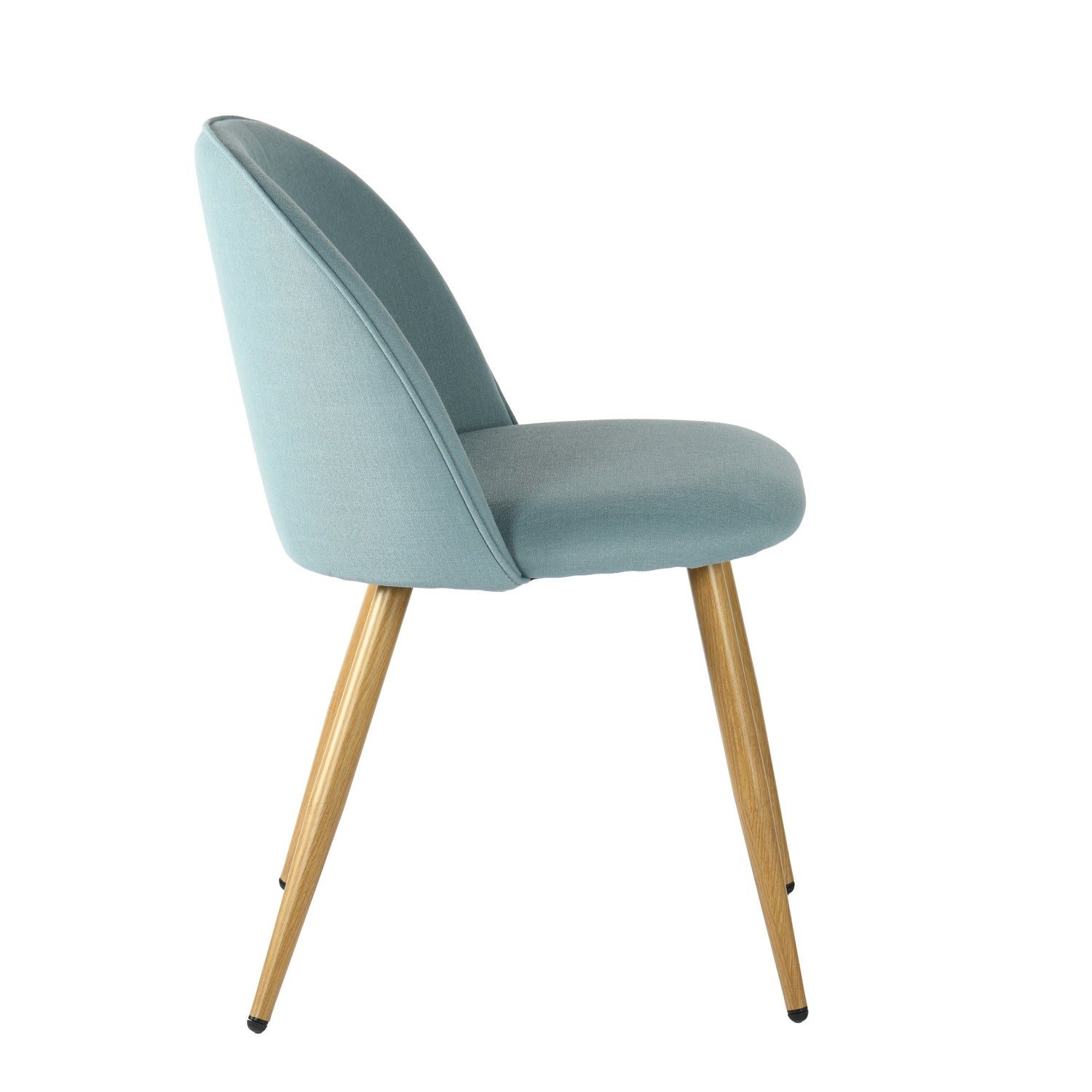 Homy Casa ZOMBA 2PC FABRIC PIPING BLUE Modern Upholstered Dining Chairs Open Box