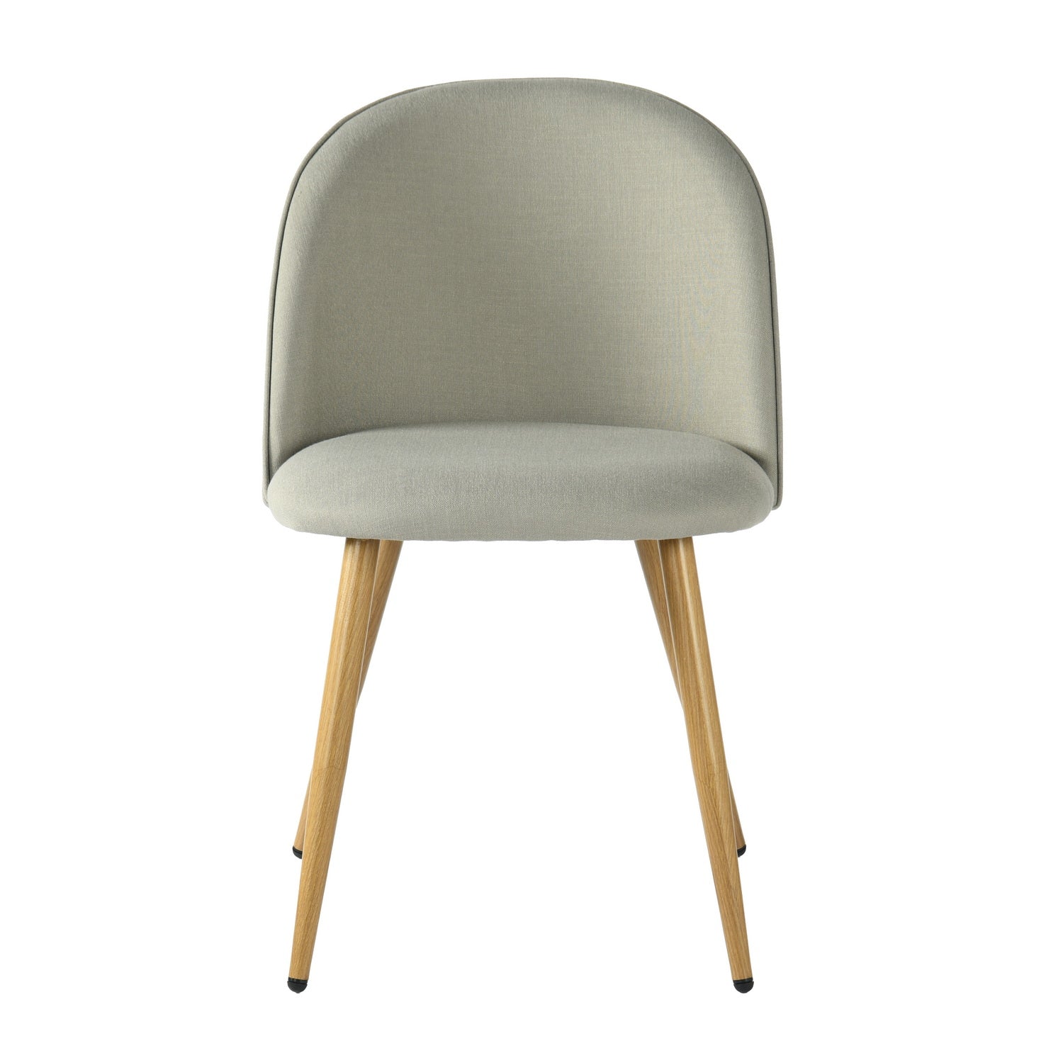 Homy Casa ZOMBA 2PC Fabric Piping Light Grey Chair Modern Upholstered Dining or Accent Chair Open Box