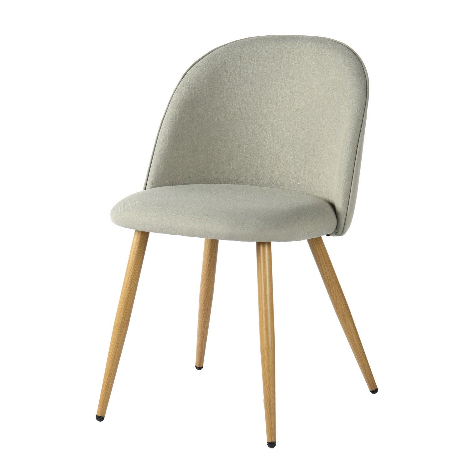 Homy Casa ZOMBA 2PC Fabric Piping Light Grey Chair Modern Upholstered Dining or Accent Chair Open Box