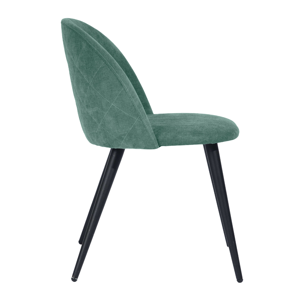 Homy Casa ROOKIE S+ZOMBA 5-Piece Dining Set, 43.3" Black Table with 4 Green Terry Fabric Chairs Open Box