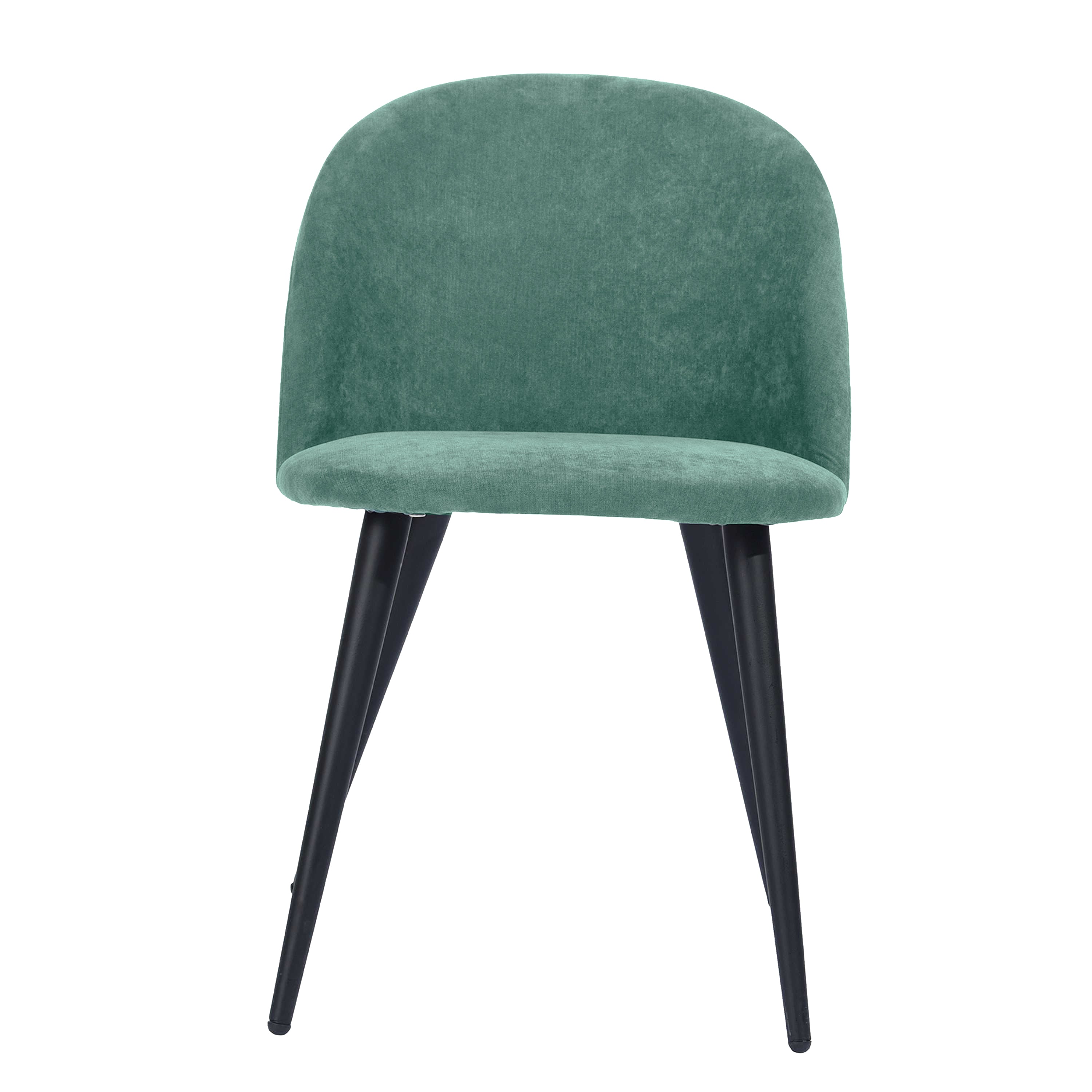 Homy Casa ROOKIE S+ZOMBA 5-Piece Dining Set, 43.3" Black Table with 4 Green Terry Fabric Chairs Open Box