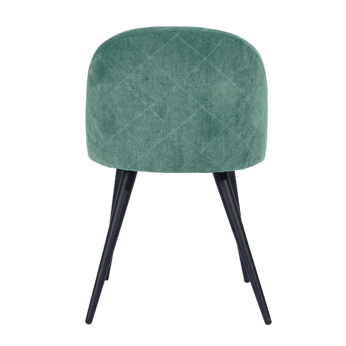 Homy Casa ROOKIE S+ZOMBA 5-Piece Dining Set, 43.3" Black Table with 4 Green Terry Fabric Chairs Open Box