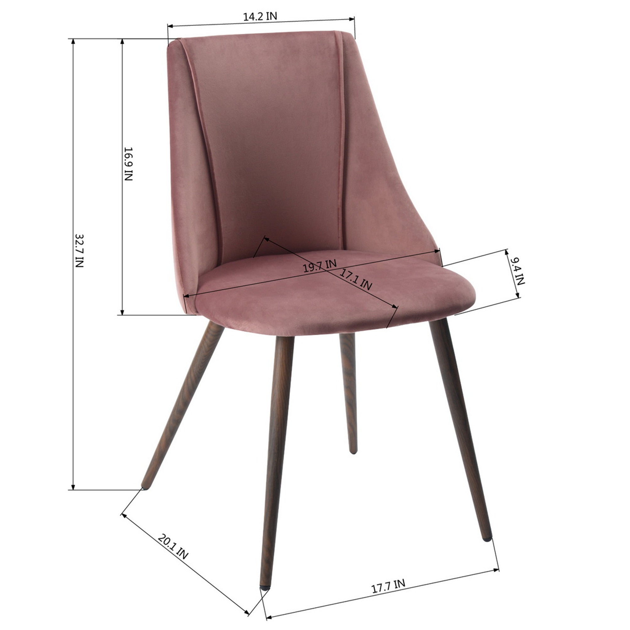 Homy Casa SMEG Titanium Dining Chair "20.67" x 19.49" x 32.68" Modern Upholstered Seating for Kitchen & Dining Room Open Box