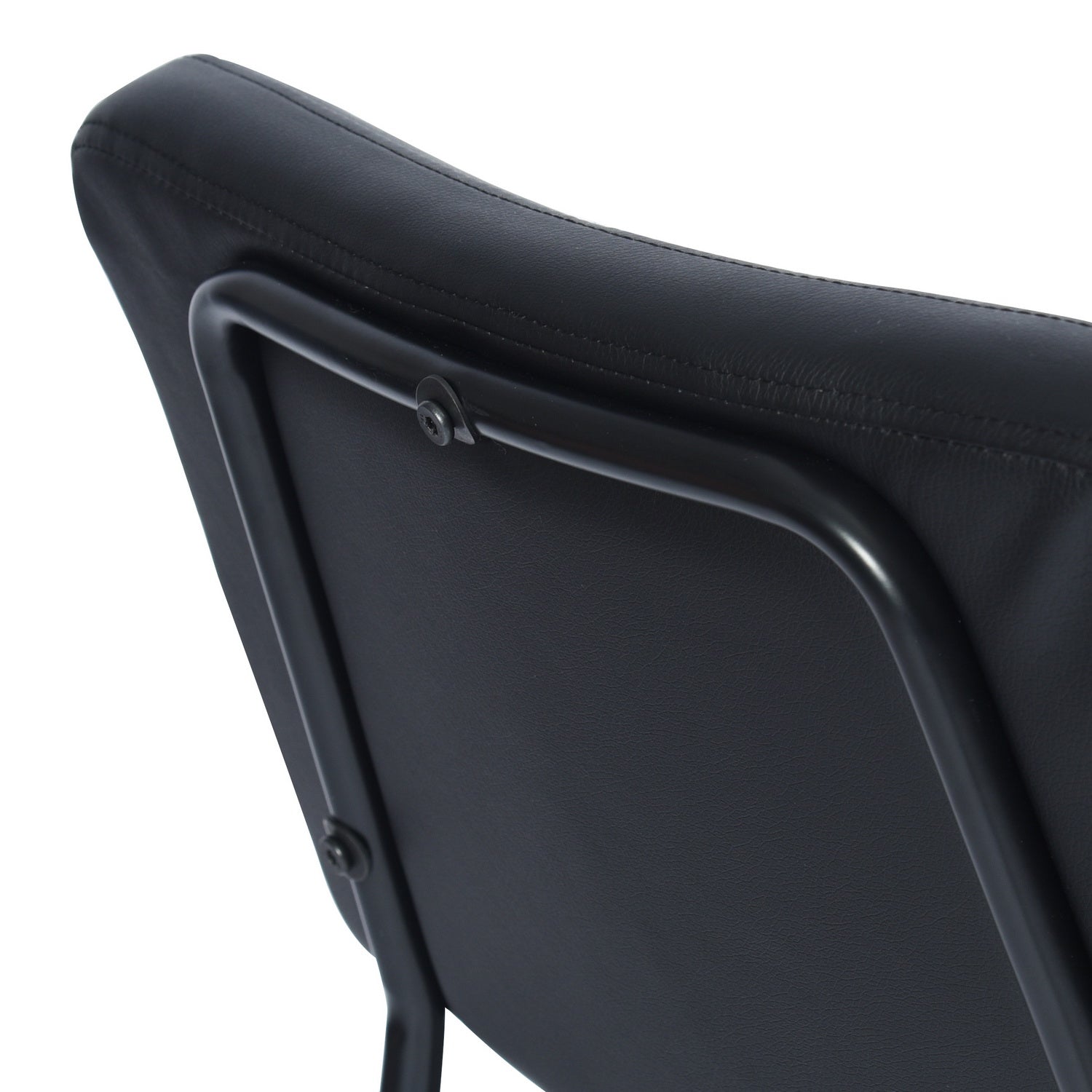Open Box Homy Casa INDEPENDENCE BOUTONBAR PU BLACK 16.93" x 23.23" x 45.47" Modern Bar Stool for Home or Workspace