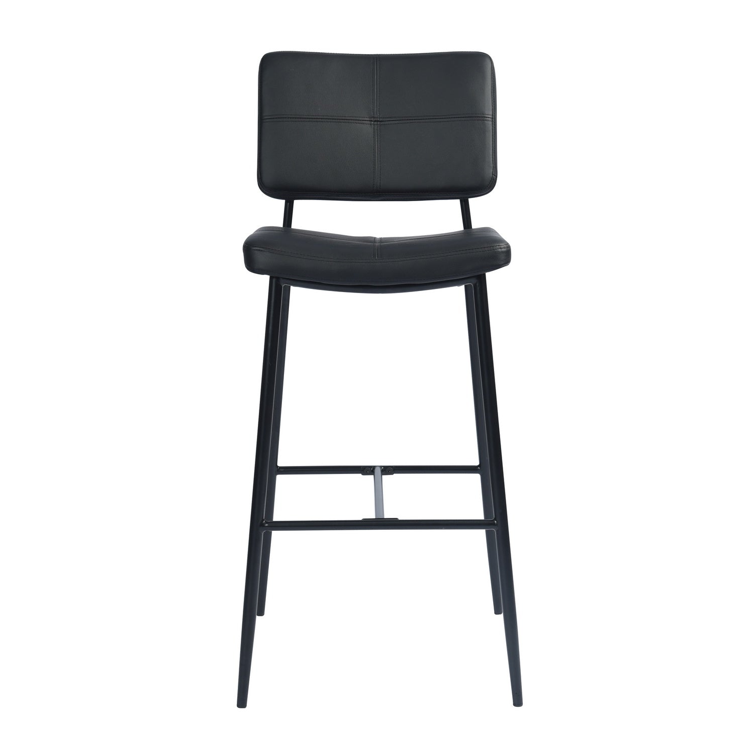 Open Box Homy Casa INDEPENDENCE BOUTONBAR PU BLACK 16.93" x 23.23" x 45.47" Modern Bar Stool for Home or Workspace