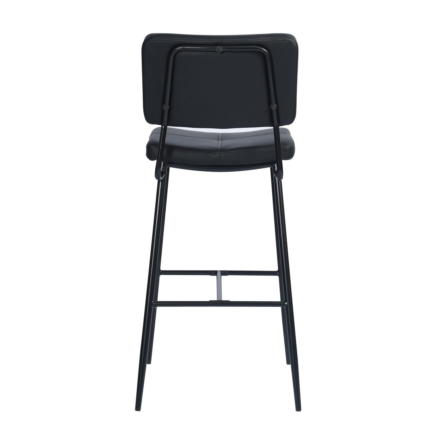 Open Box Homy Casa INDEPENDENCE BOUTONBAR PU BLACK 16.93" x 23.23" x 45.47" Modern Bar Stool for Home or Workspace