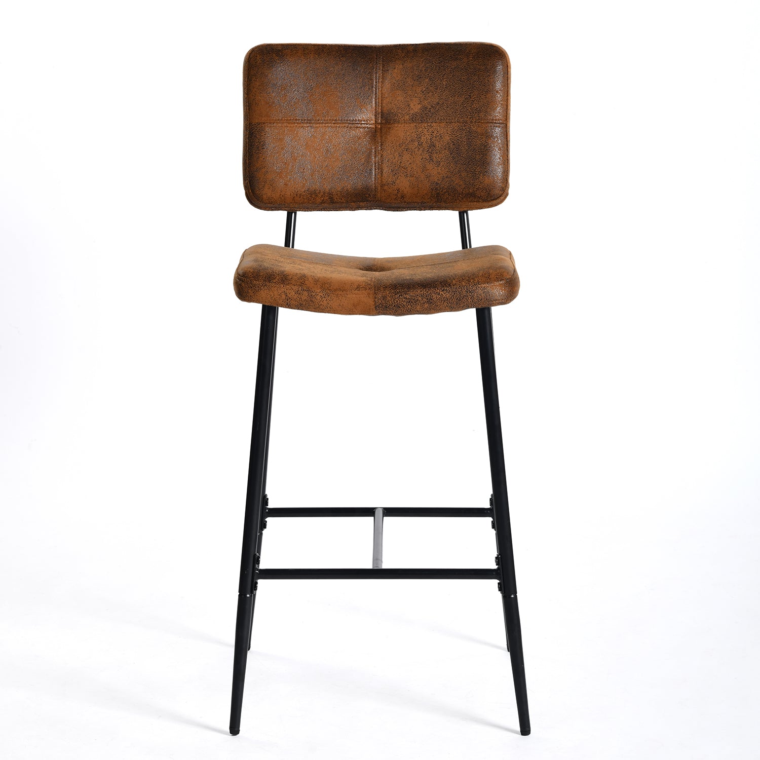 Homy Casa Pomona 4PC Counter Height Dining Chair Set Suede Upholstered Metal Legs in Brown Open Box