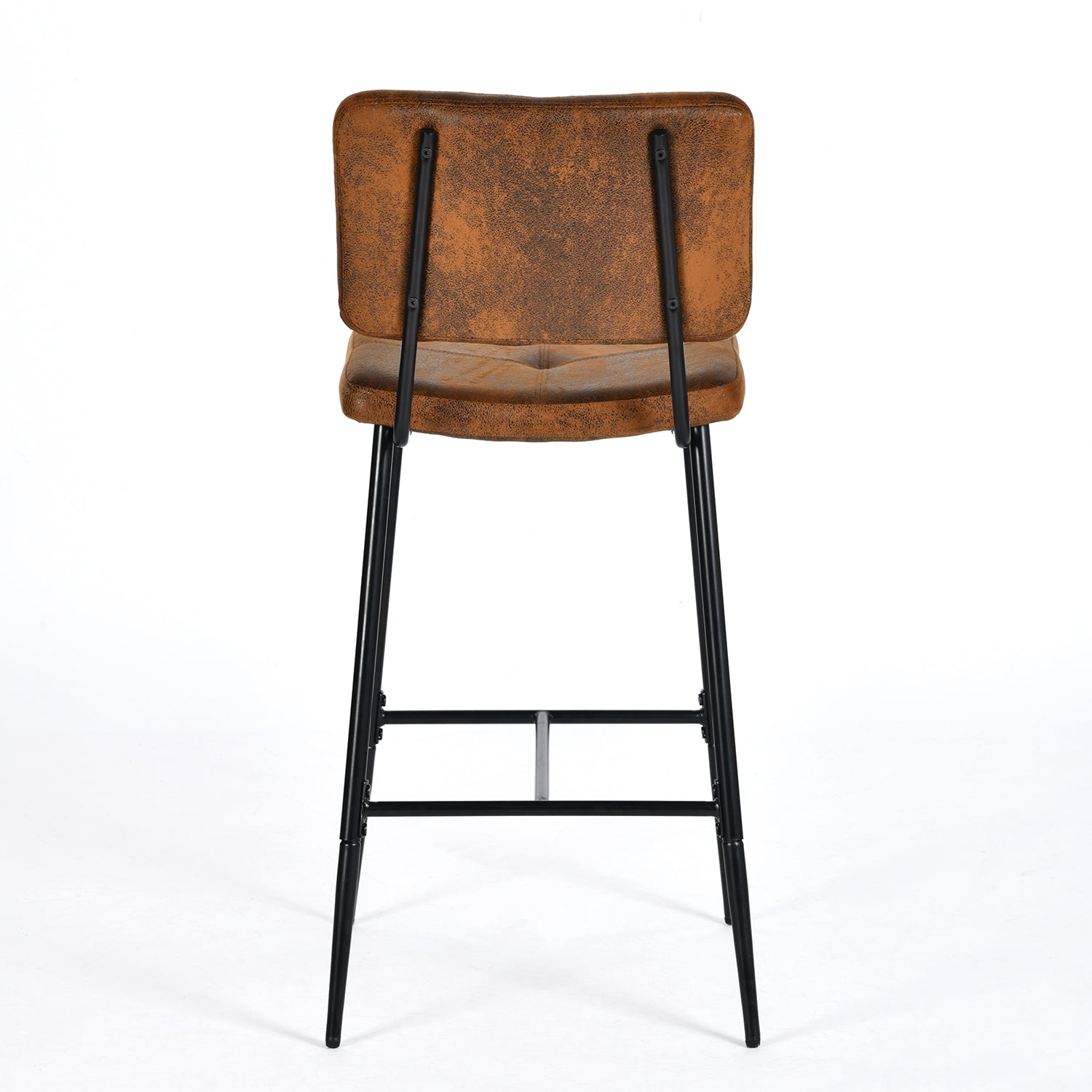 Homy Casa Pomona 4PC Counter Height Dining Chair Set Suede Upholstered Metal Legs in Brown Open Box