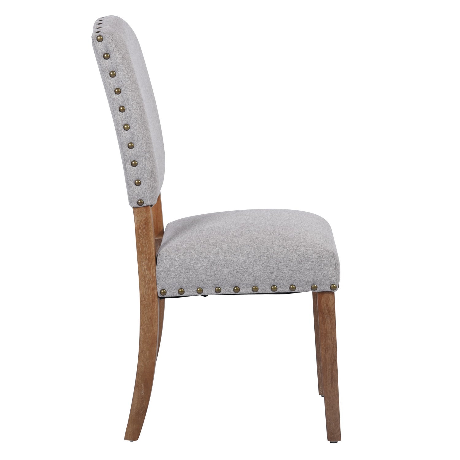 Homy Casa MAISIE GREY FABRIC 2 PCS Dining Chair Comfortable Seating for Dining Room Open Box