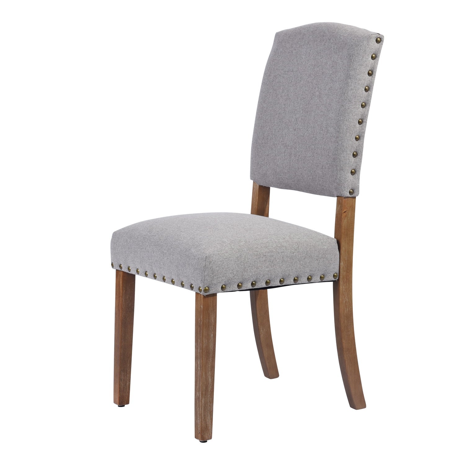 Homy Casa MAISIE GREY FABRIC 2 PCS Dining Chair Comfortable Seating for Dining Room Open Box