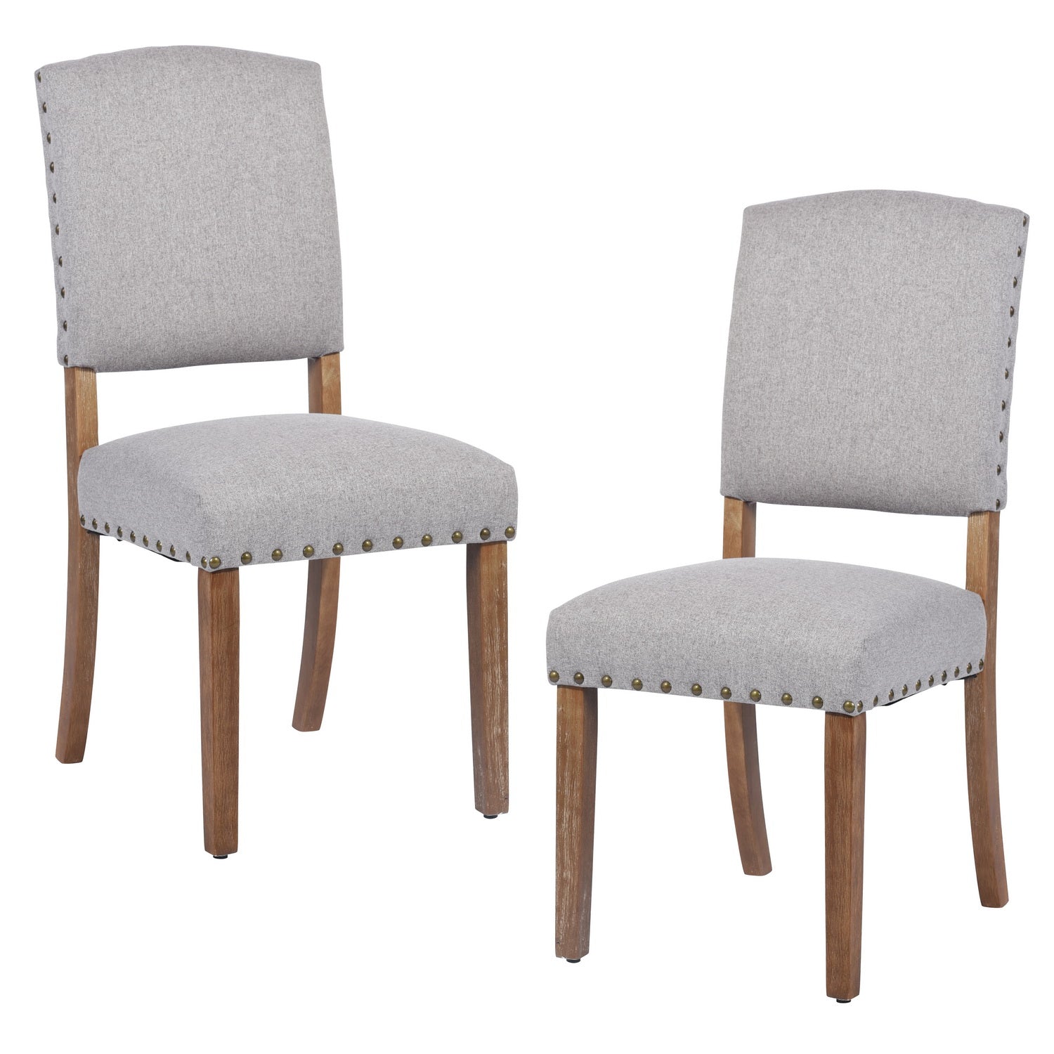 Homy Casa MAISIE GREY FABRIC 2 PCS Dining Chair Comfortable Seating for Dining Room Open Box