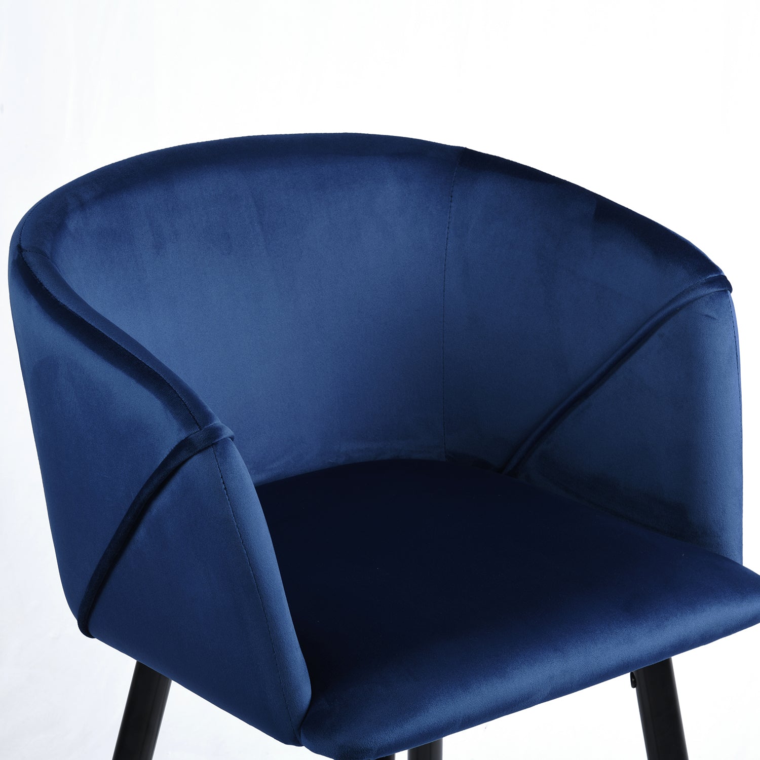 Open Box Homy Casa ALDRIDGE BAR 30" Blue Velvet Bar Stool with Black Legs for Home Bar Seating