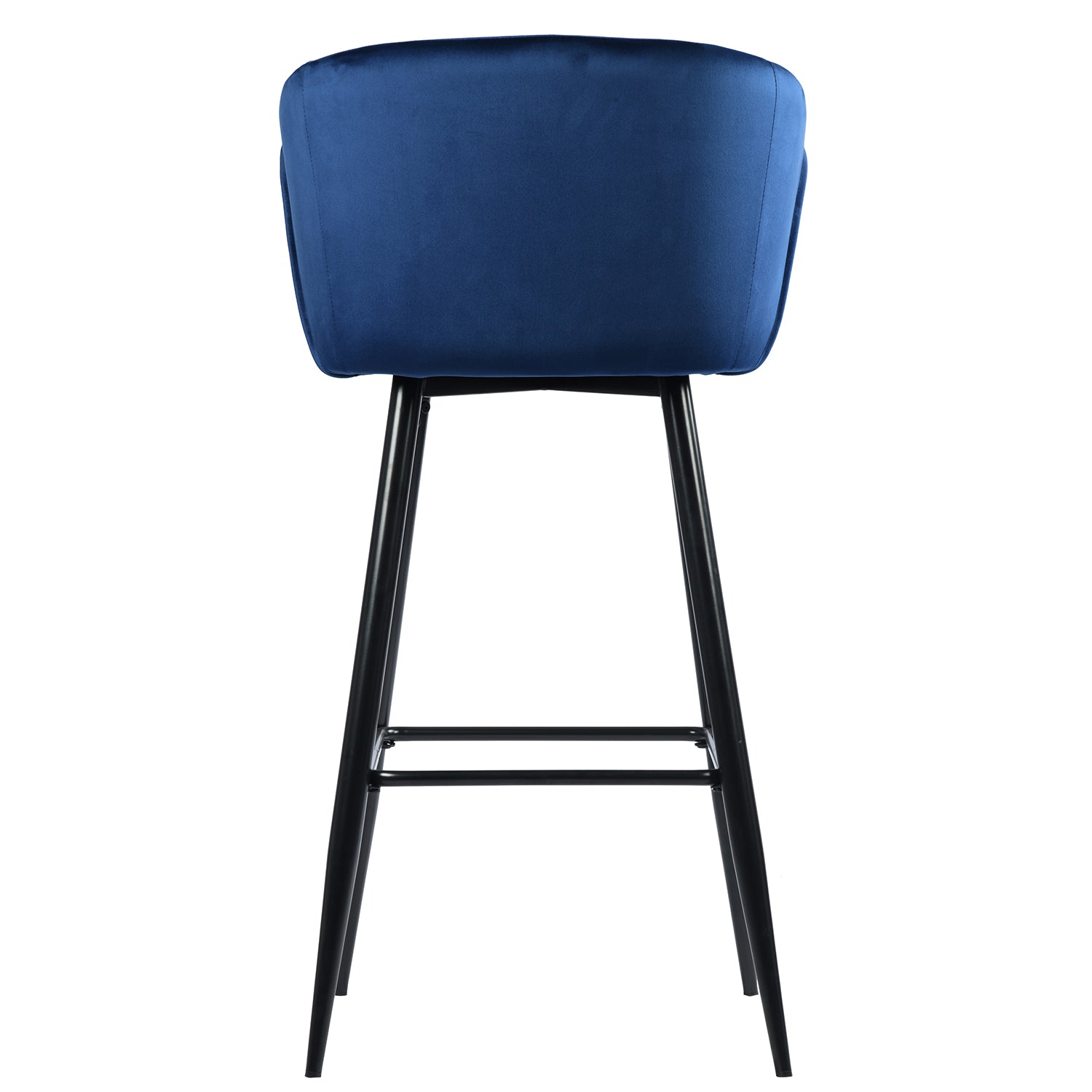 Open Box Homy Casa ALDRIDGE BAR 30" Blue Velvet Bar Stool with Black Legs for Home Bar Seating