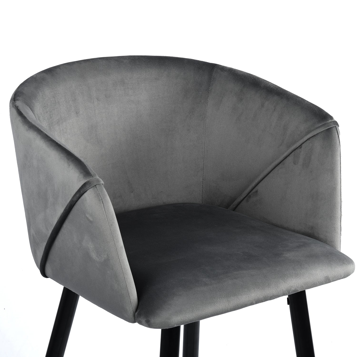 Open Box Homy Casa ALDRIDGE BAR 30" Grey Velvet Swivel Barstool with Black Legs for Home Bar Seating