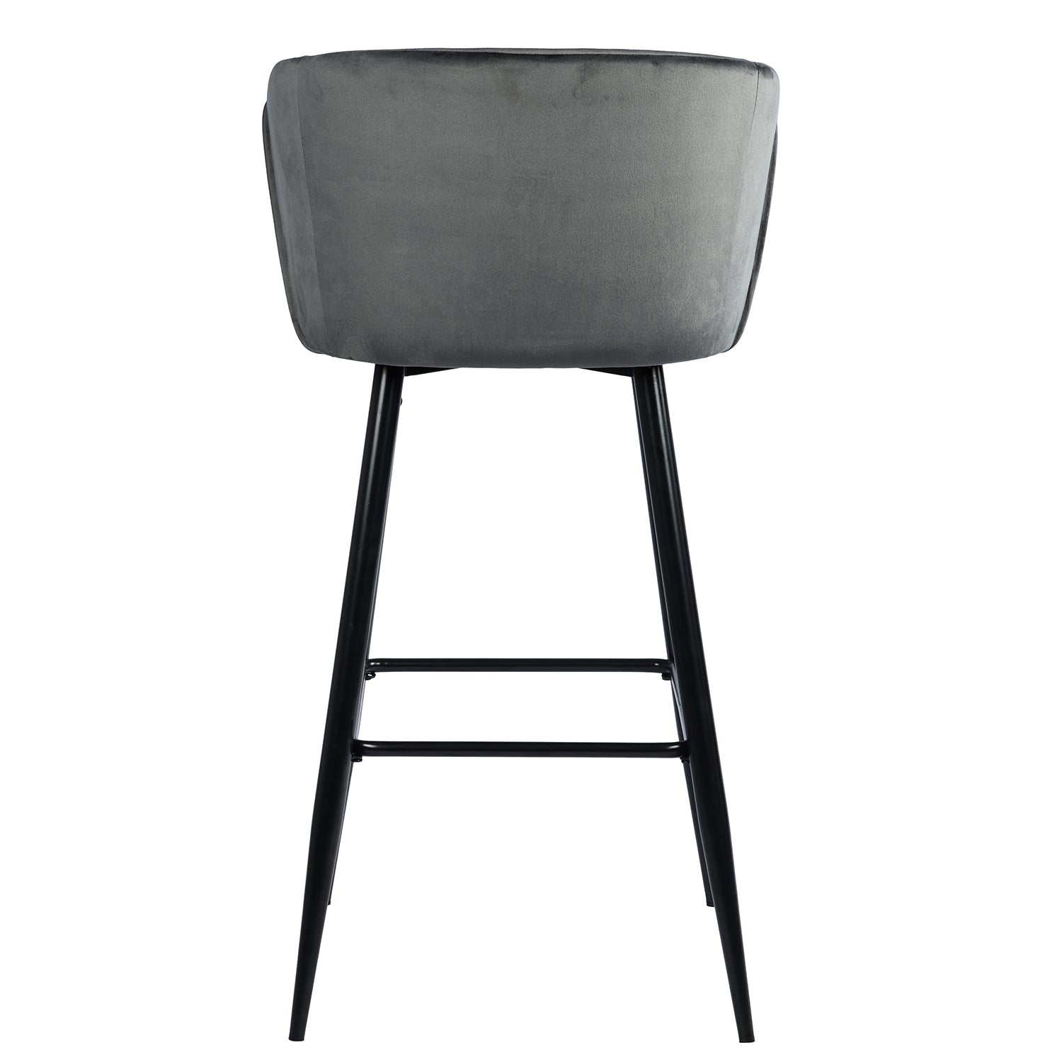 Open Box Homy Casa ALDRIDGE BAR 30" Grey Velvet Swivel Barstool with Black Legs for Home Bar Seating