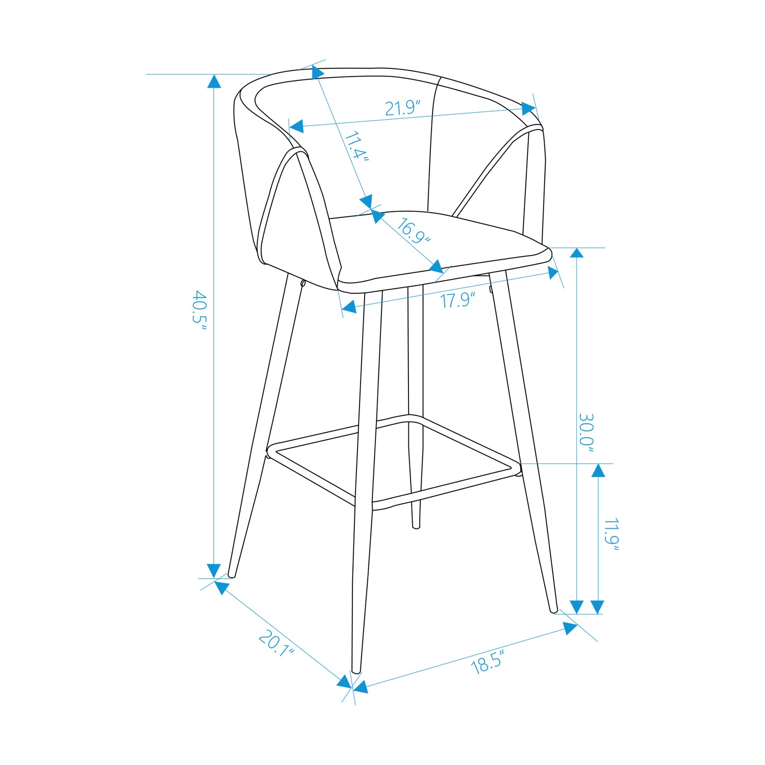 Open Box Homy Casa ALDRIDGE BAR 30" Grey Velvet Swivel Barstool with Black Legs for Home Bar Seating
