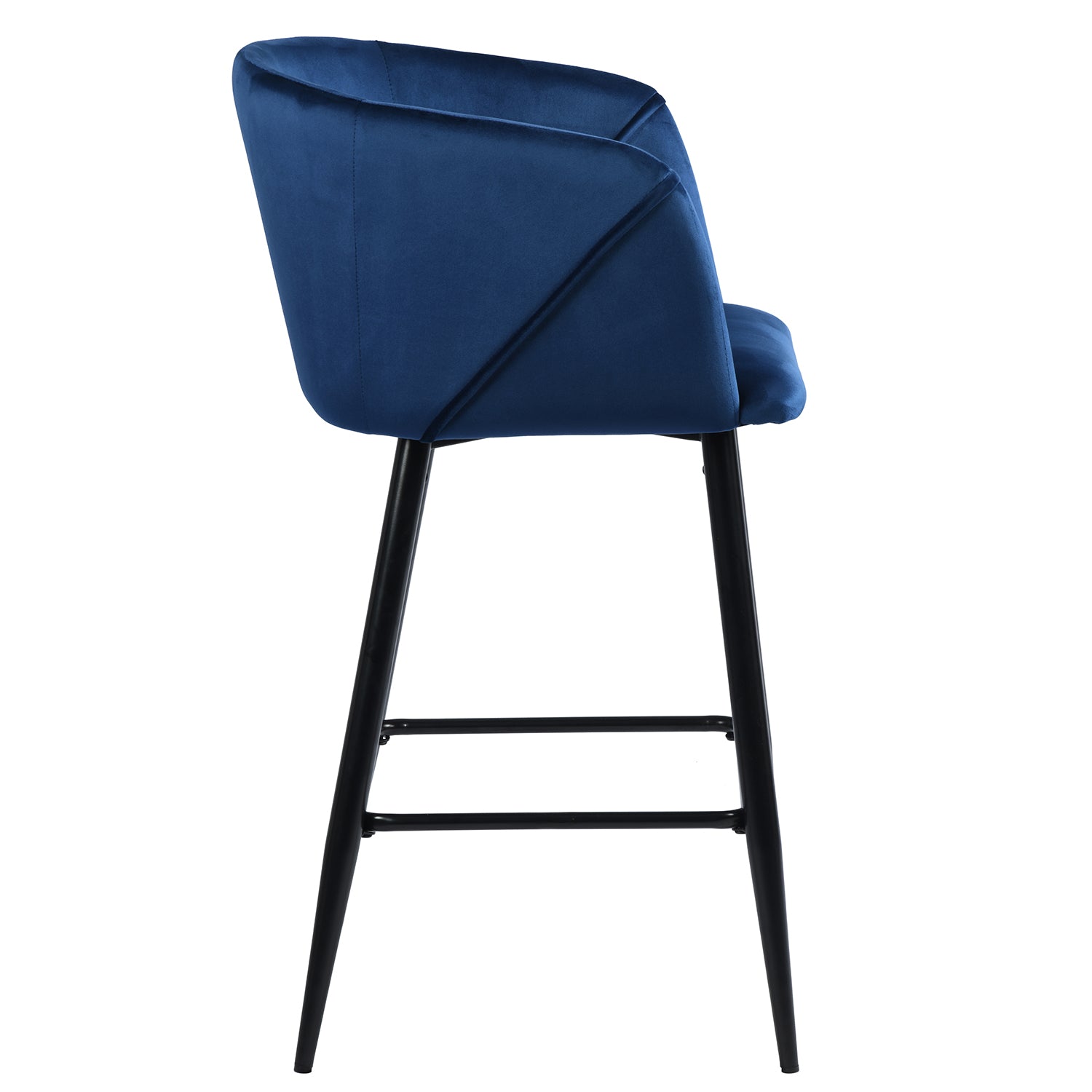 Open Box Homy Casa ALDRIDGE COUNTER 26" Blue Velvet Swivel Barstool for Kitchen Island or Bar