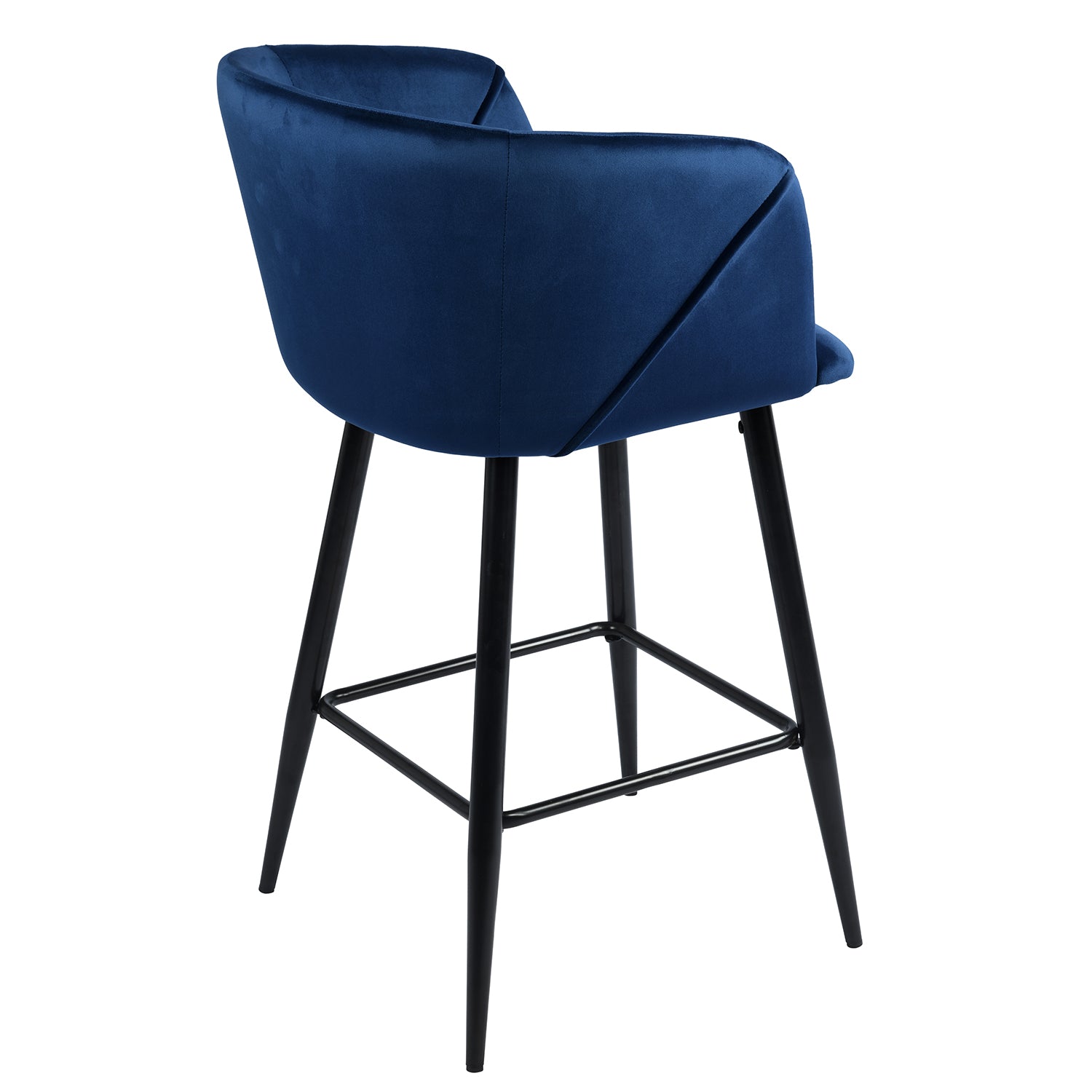 Open Box Homy Casa ALDRIDGE COUNTER 26" Blue Velvet Swivel Barstool for Kitchen Island or Bar