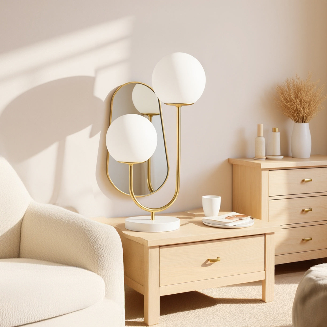 Quartz Dual-Globe Table Lamp