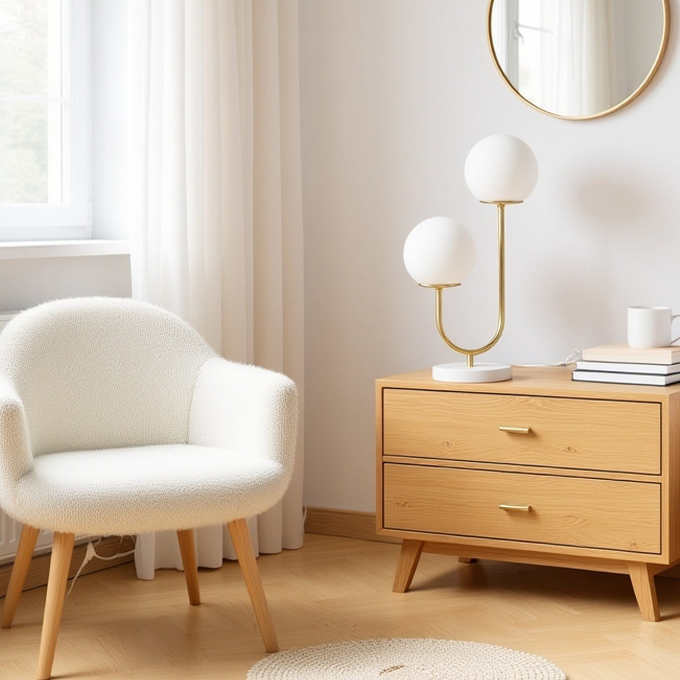 Quartz Dual-Globe Table Lamp