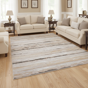 Flax Stain-Resistant Stripe Area Rug